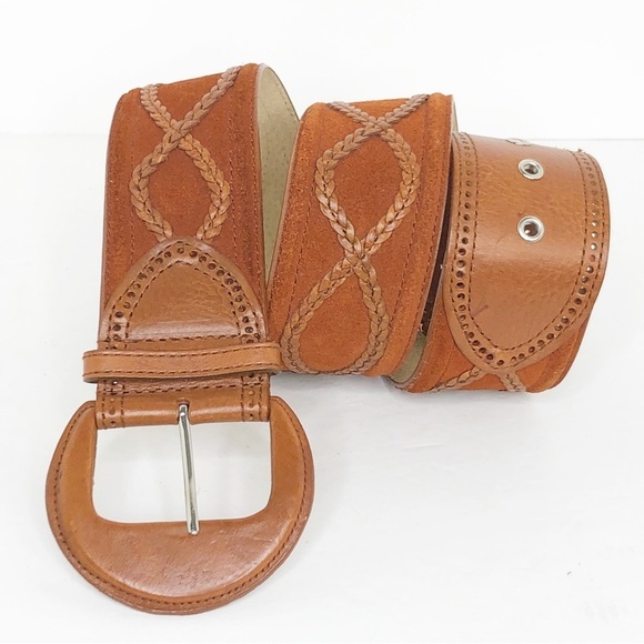 Another line Brown leather/suede belt - Picture 1 of 13